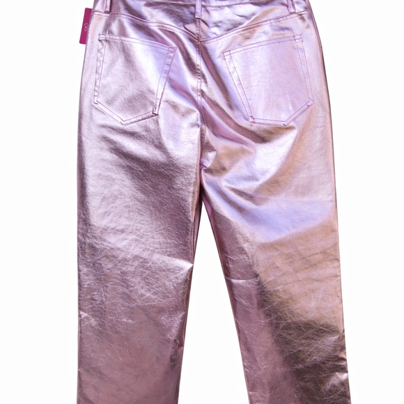 💖 BuddyLove Travolta Pink Metallic Pants 30 Ballet Slipper High Rise NWT - Picture 2 of 11
